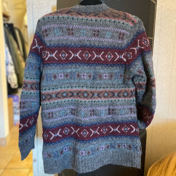 Vintage striped grandpa wool cardigan sweater by Polo Ralph Lauren - Picture 2 of 8